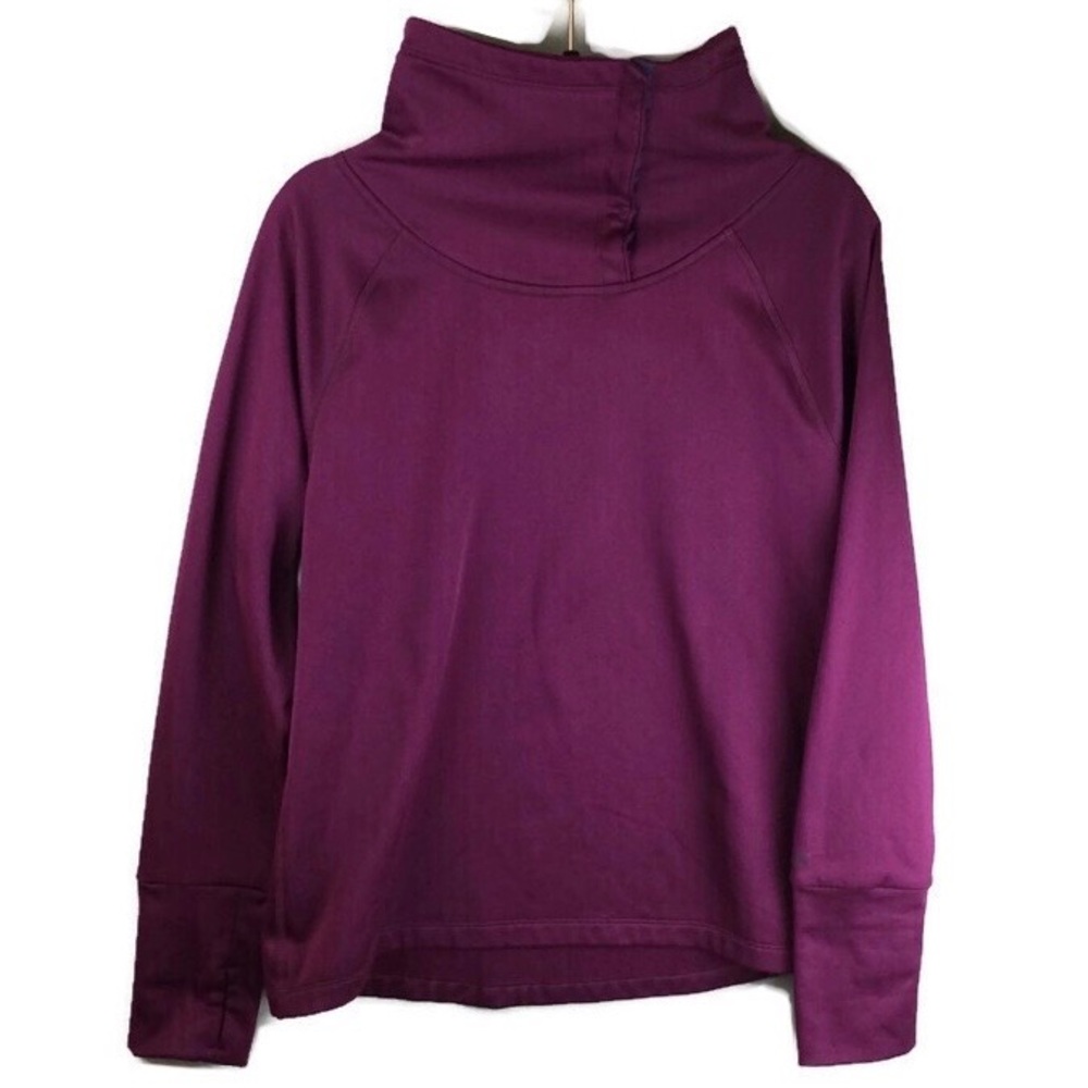 Champion DuoFold Warm CTRL High Snap Neck Thumbhole Sleeve Pullover Size Large